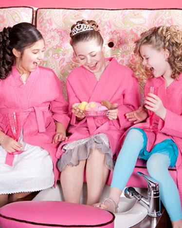 3 girls having fun getting pampered